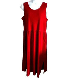 Fads retro red dress maxi sleeveless with pockets women's size XL